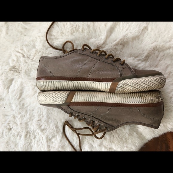 Frye Taupe Aged Leather Sneakers - Picture 4 of 7